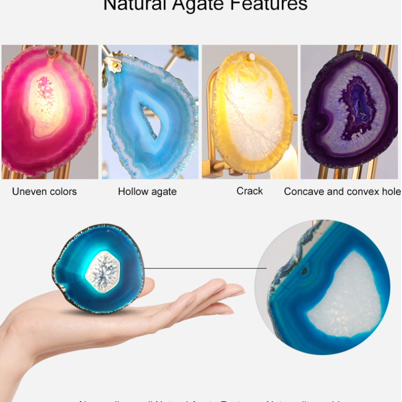 Aria Agate Creative Colourful Chandelier Bedroom/Living Room - Hey Lighting