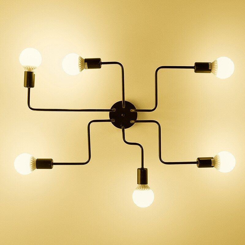 Arisha Vintage Modern Minimalist Industrial Metal Black Ceiling Lamp - Hey Lighting