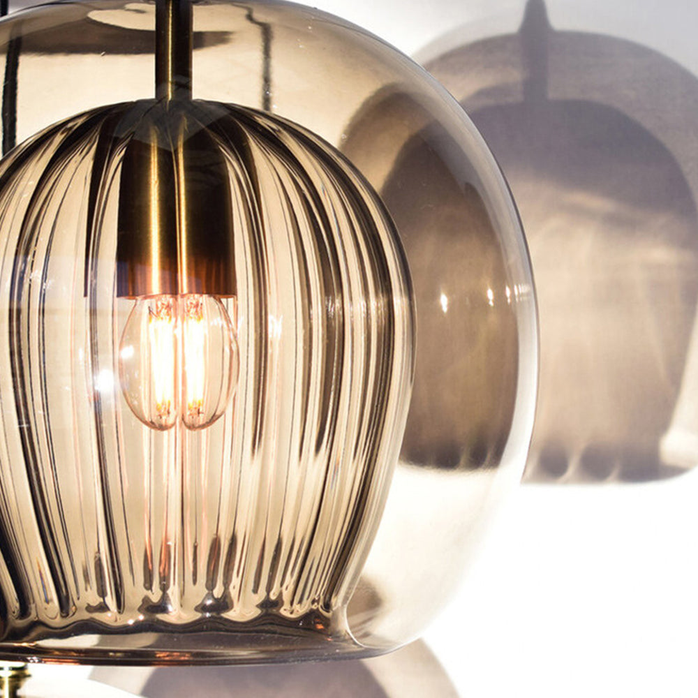 June Glass Globe Pendant Light Clear &Amber - Hey Lighting