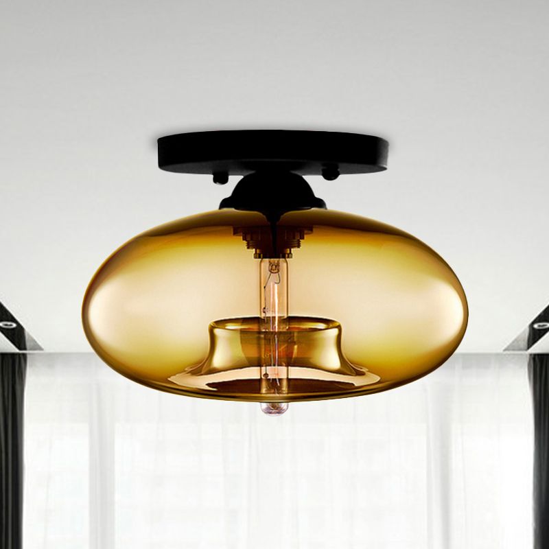 Valentina Industrial Art Deco Globe Flush Mount Ceiling Light Living Room - Hey Lighting
