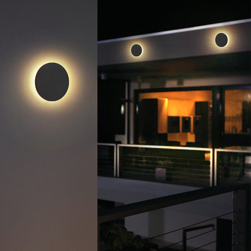 Klyne Minimalist Round/Square Outdoor Wall Lamp LED, Black/White - Hey Lighting