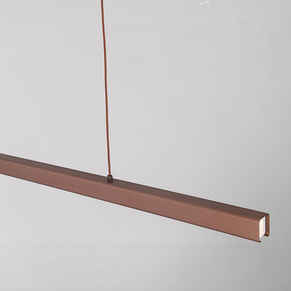 Thala Modern Linear Metal LED Pendant Light Black/Brown - Hey Lighting