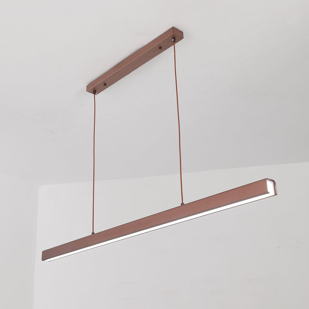 Thala Modern Linear Metal LED Pendant Light Black/Brown - Hey Lighting
