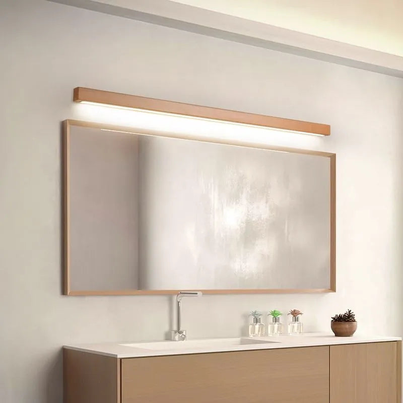 Muto Linear Wood LED Vanity Wall Light – product view