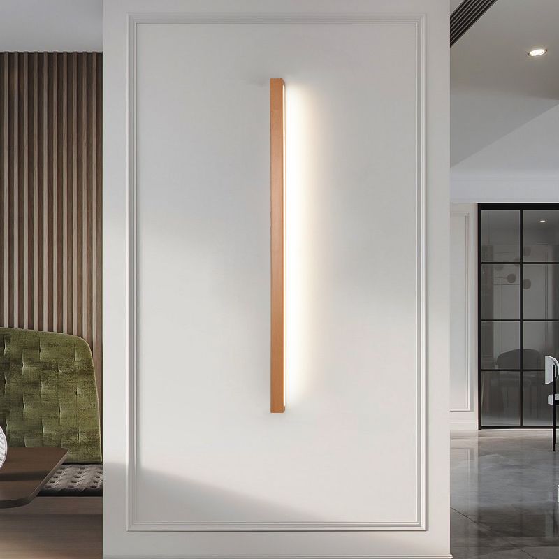 Muto Linear Wood LED Vanity Wall Light – product view