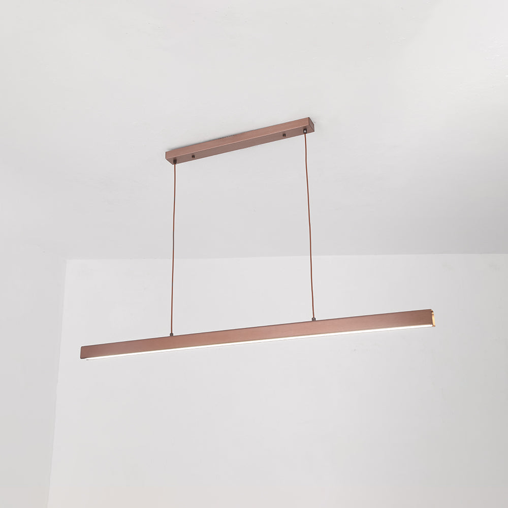 Thala Modern Linear Metal LED Pendant Light Black/Brown - Hey Lighting