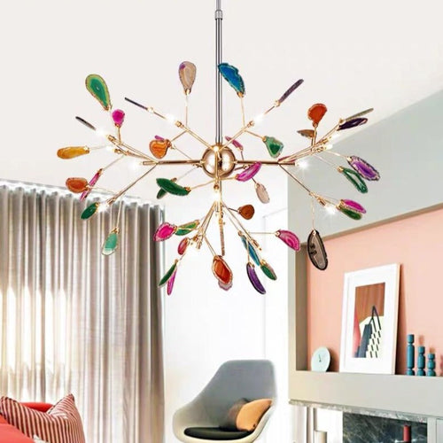 Aria Agate Creative Colourful Chandelier Bedroom/Living Room - Hey Lighting