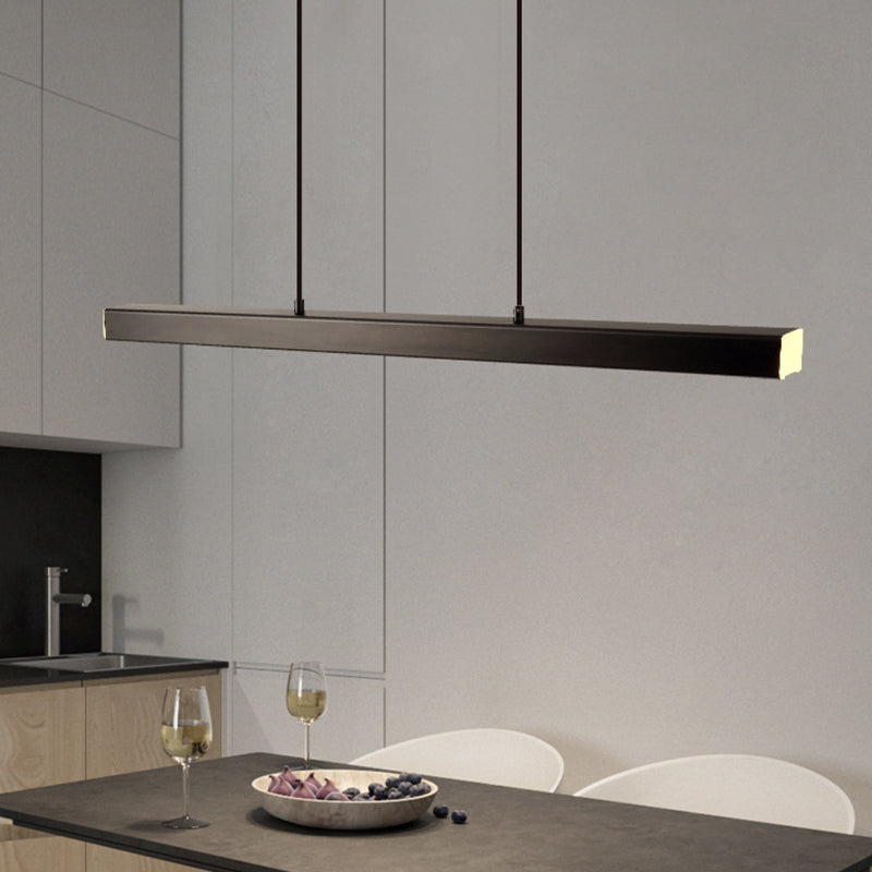 Thala Modern Linear Metal LED Pendant Light Black/Brown - Hey Lighting