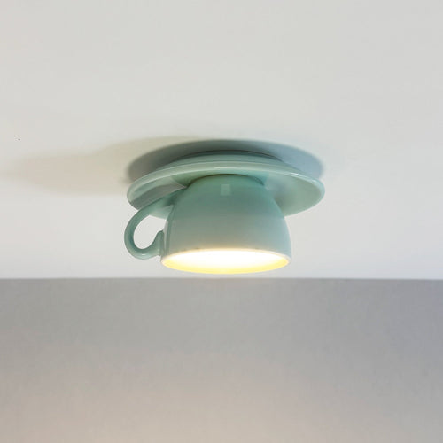 Aria Modern Coffee Cups Ceramic Flush Ceiling Lighting - Hey Lighting