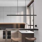 Thala Modern Linear Metal LED Pendant Light Black/Brown - Hey Lighting