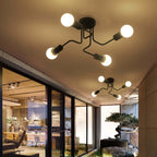 Arisha Vintage Modern Minimalist Industrial Metal Black Ceiling Lamp - Hey Lighting