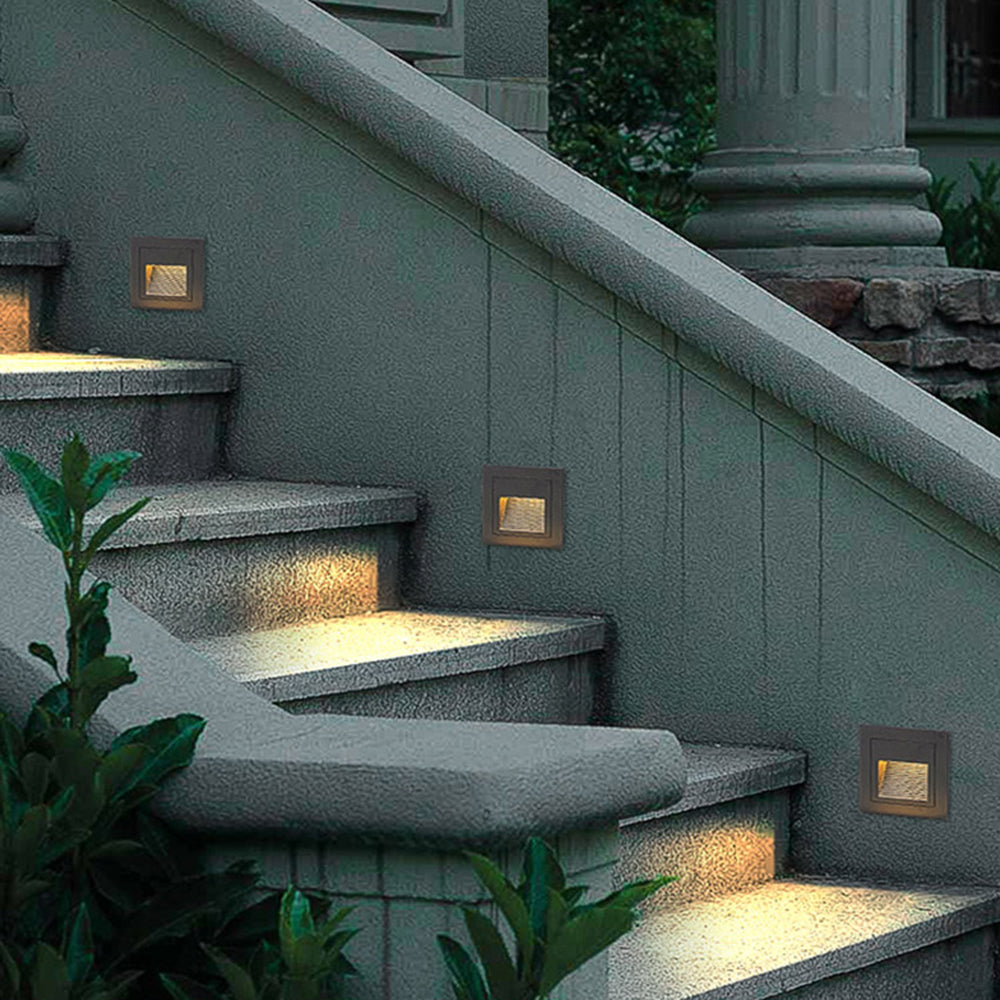 Ray Modern Metal Square Outdoor Deck/Step Light, Black - Hey Lighting