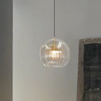 June Glass Globe Pendant Light Clear &Amber - Hey Lighting