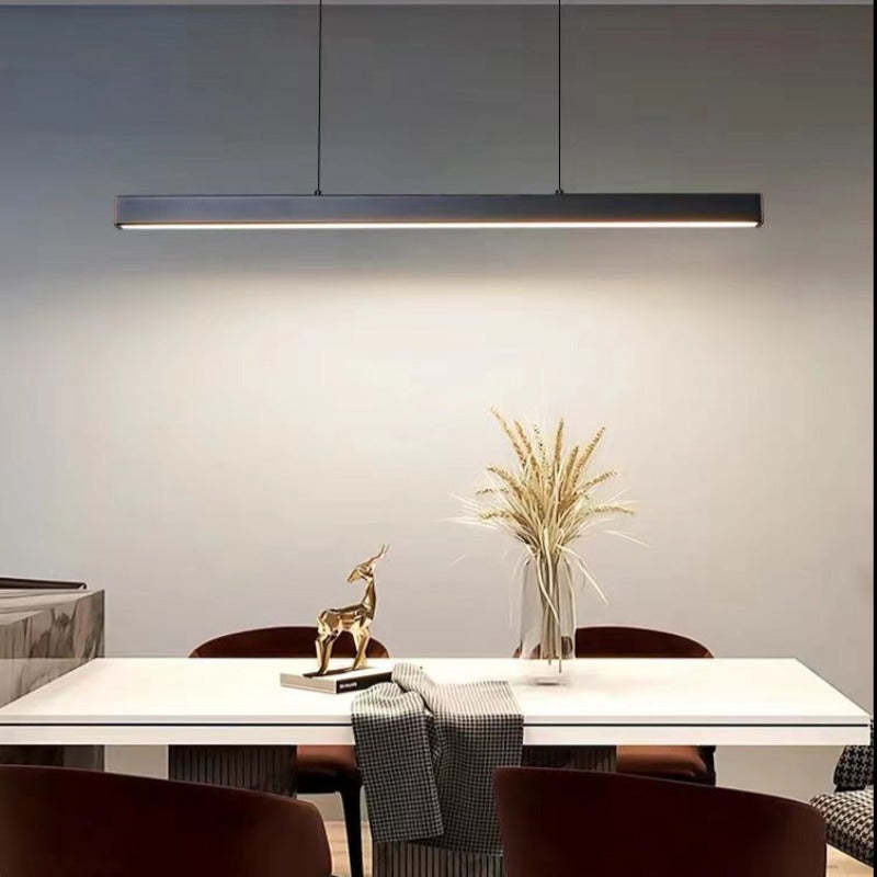 Thala Modern Linear Metal LED Pendant Light Black/Brown - Hey Lighting