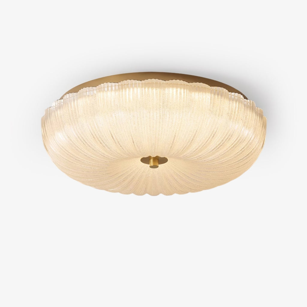 Halo Ripple Glass LED Flush Ceiling Light – D 20cm – Warm Light