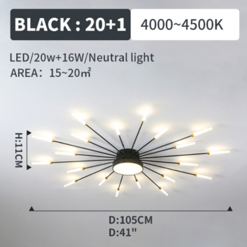 Wesley Modern Home Decoration Fireworks LED Ceiling Light - Hey Lighting