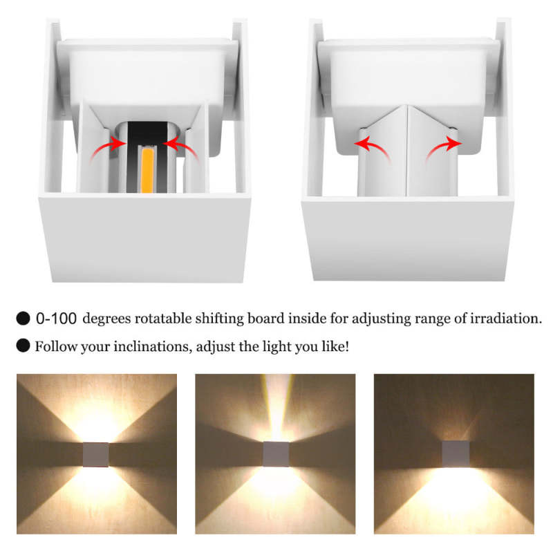 Nexu Modern Adjustable Square Outdoor Wall Lamp LED - Hey Lighting