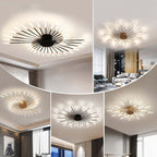 Wesley Flush-Mount Ceiling Light Fireworks, Black/Gold - Hey Lighting
