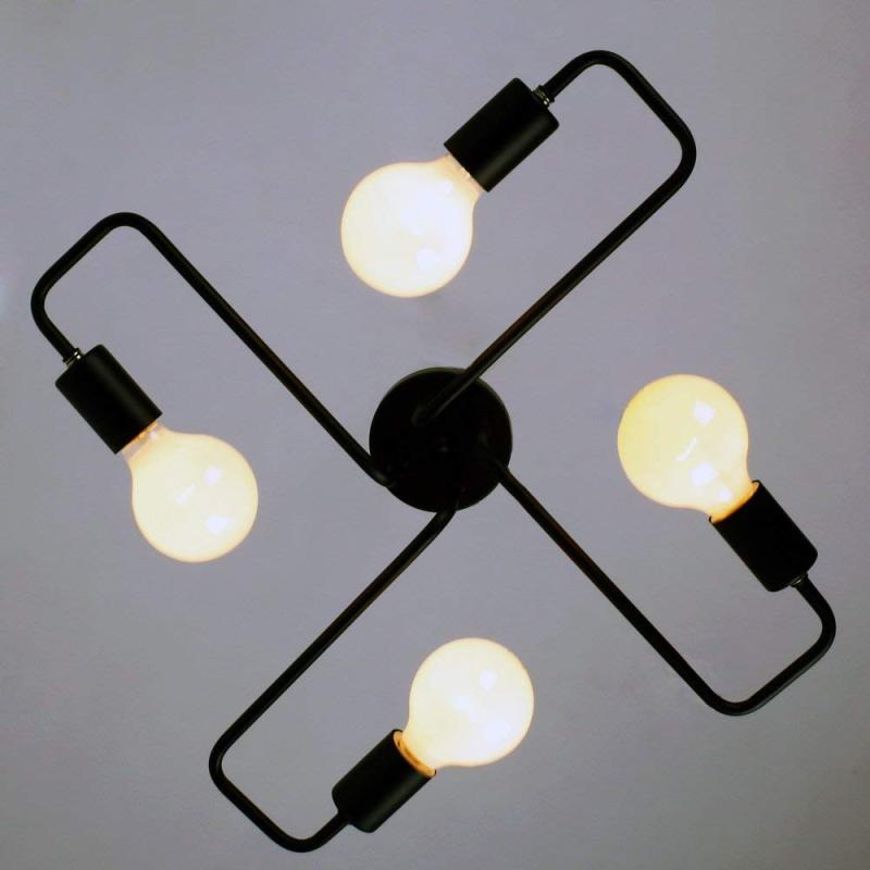 Arisha Vintage Modern Minimalist Industrial Metal Black Ceiling Lamp - Hey Lighting