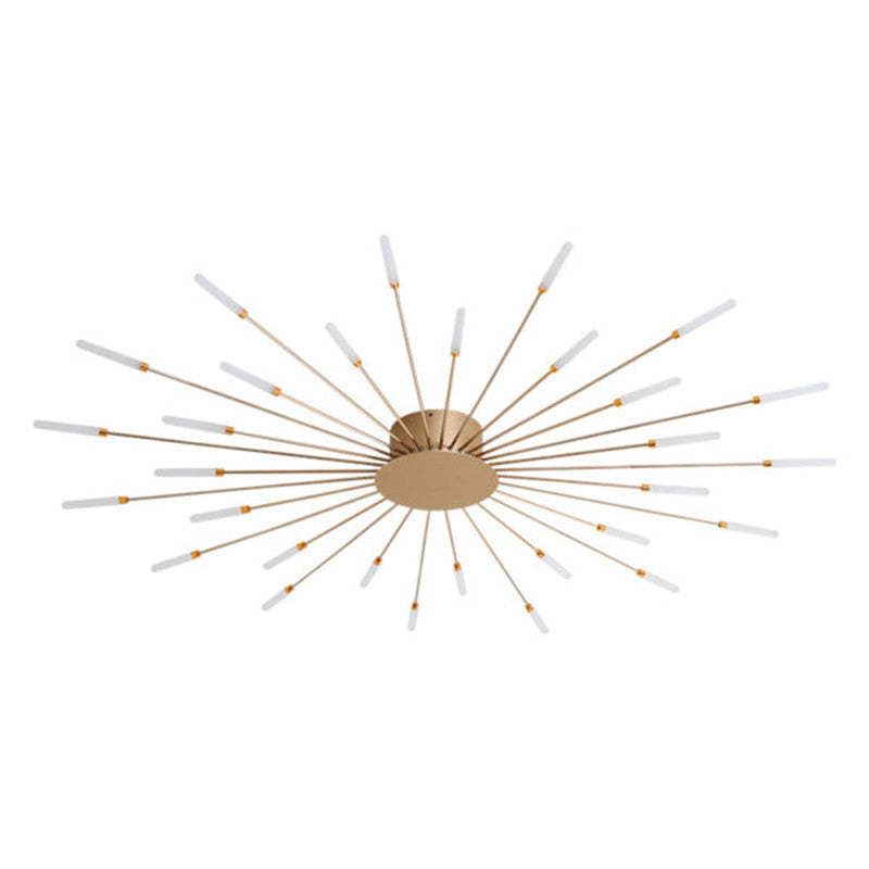 Wesley Flush-Mount Ceiling Light Fireworks, Black/Gold - Hey Lighting