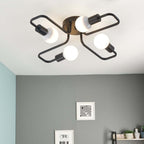 Arisha Vintage Modern Minimalist Industrial Metal Black Ceiling Lamp - Hey Lighting