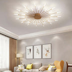 Wesley Flush-Mount Ceiling Light Fireworks, Black/Gold - Hey Lighting