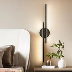 Elgo Modern Nordic Disc/Linear Metal LED Wall Lamp, Black/White - Hey Lighting