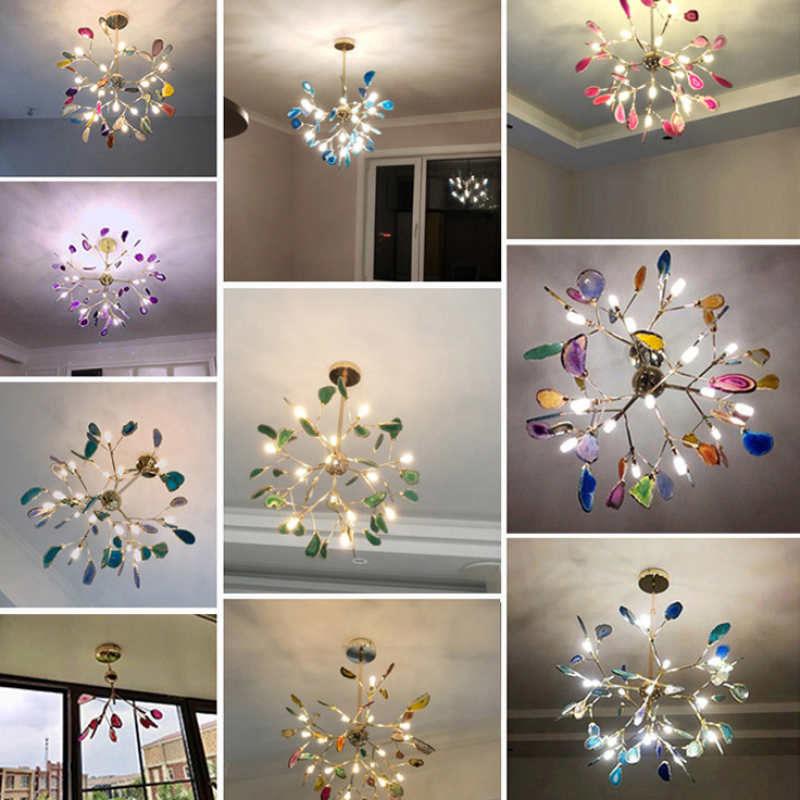 Aria Agate Creative Colourful Chandelier Bedroom/Living Room - Hey Lighting