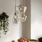 June Pendant Light Glass, Clear/Amber Diamond shape - Hey Lighting