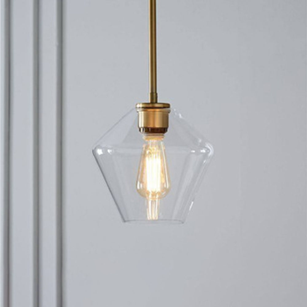 June Pendant Light Glass, Clear/Amber Diamond shape - Hey Lighting