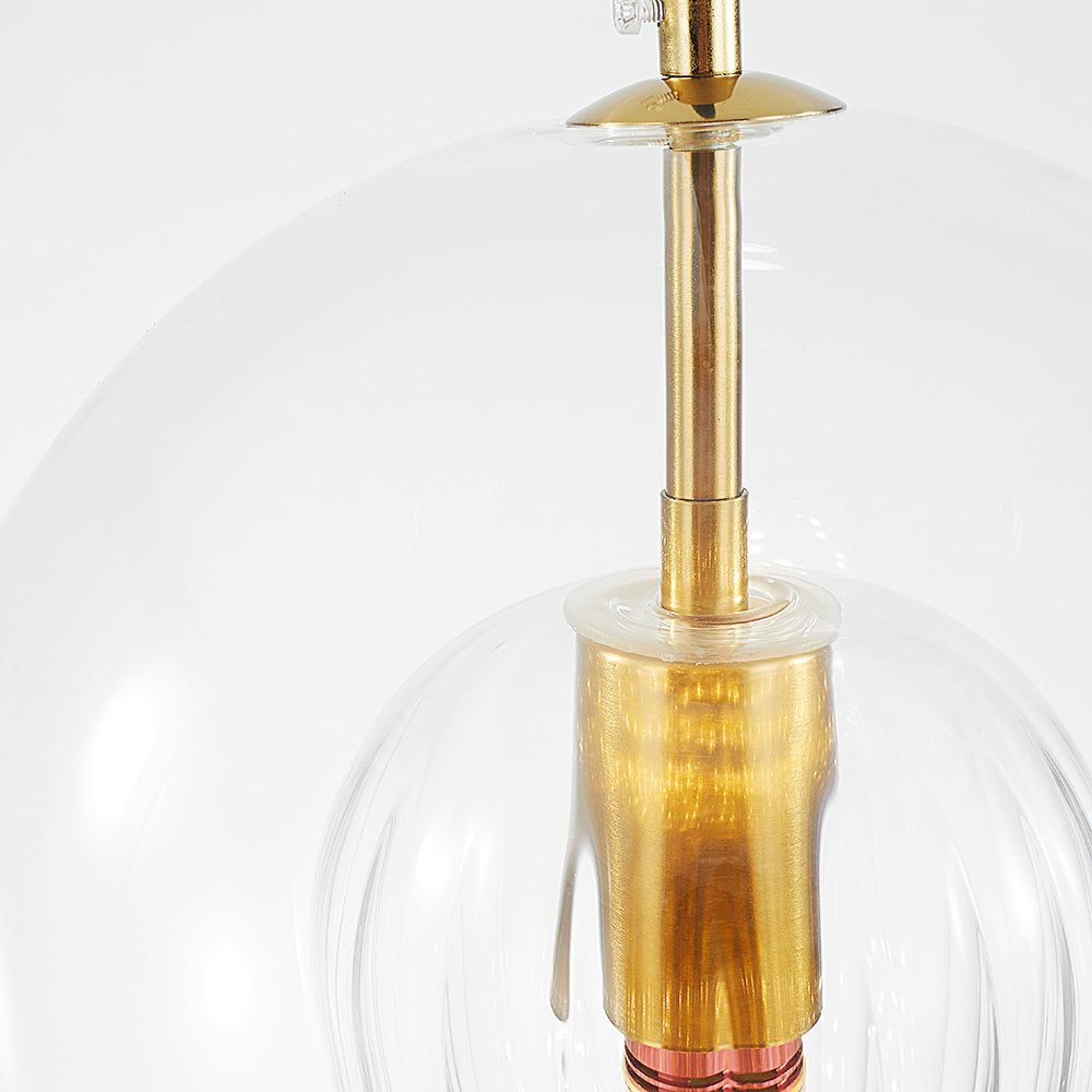 June Glass Globe Pendant Light Clear &Amber - Hey Lighting