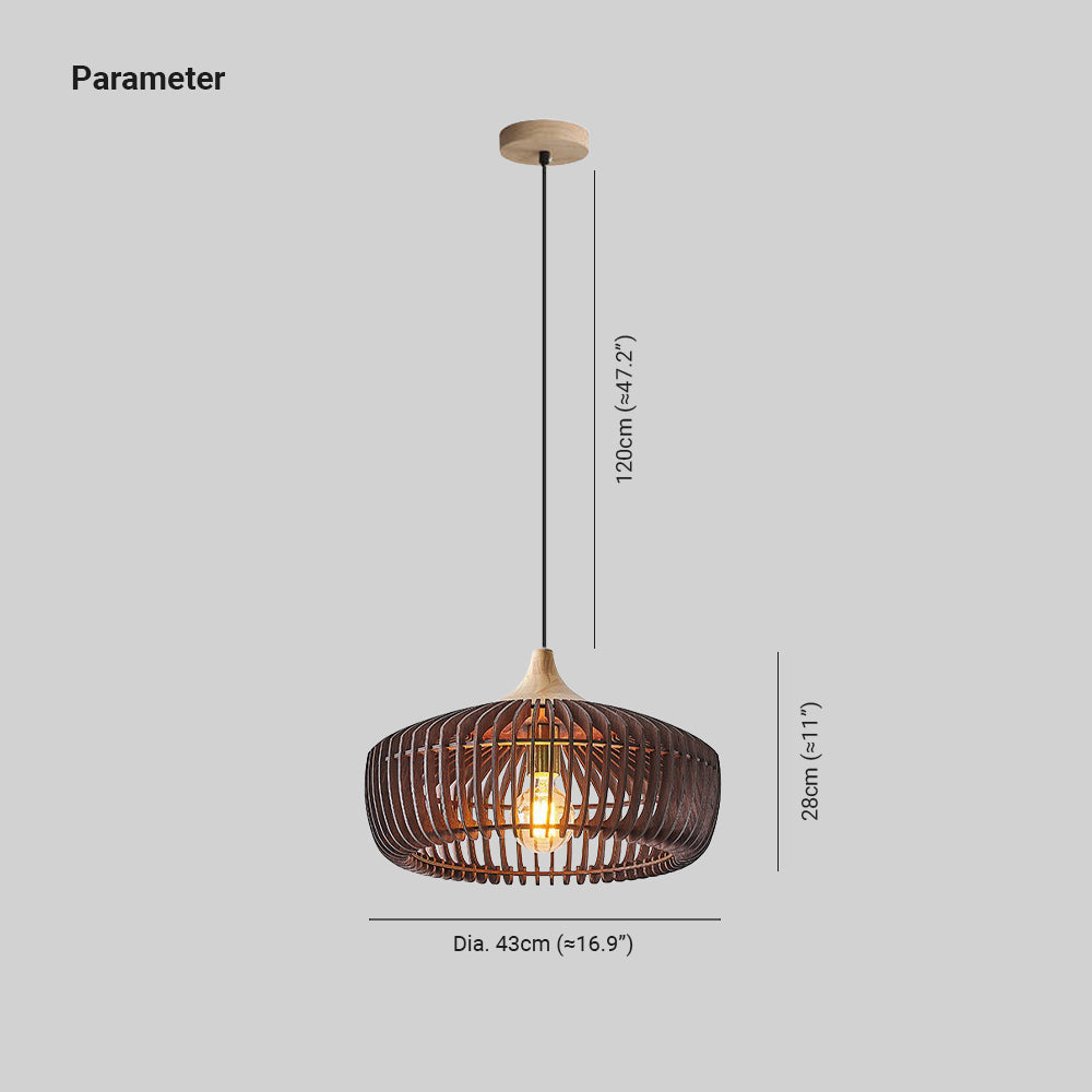 Muto Nordic Wood Dome Pendant Light – product view