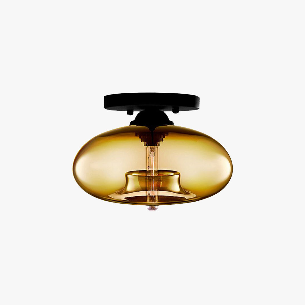 Valentina Industrial Art Deco Globe Flush Mount Ceiling Light Living Room - Hey Lighting