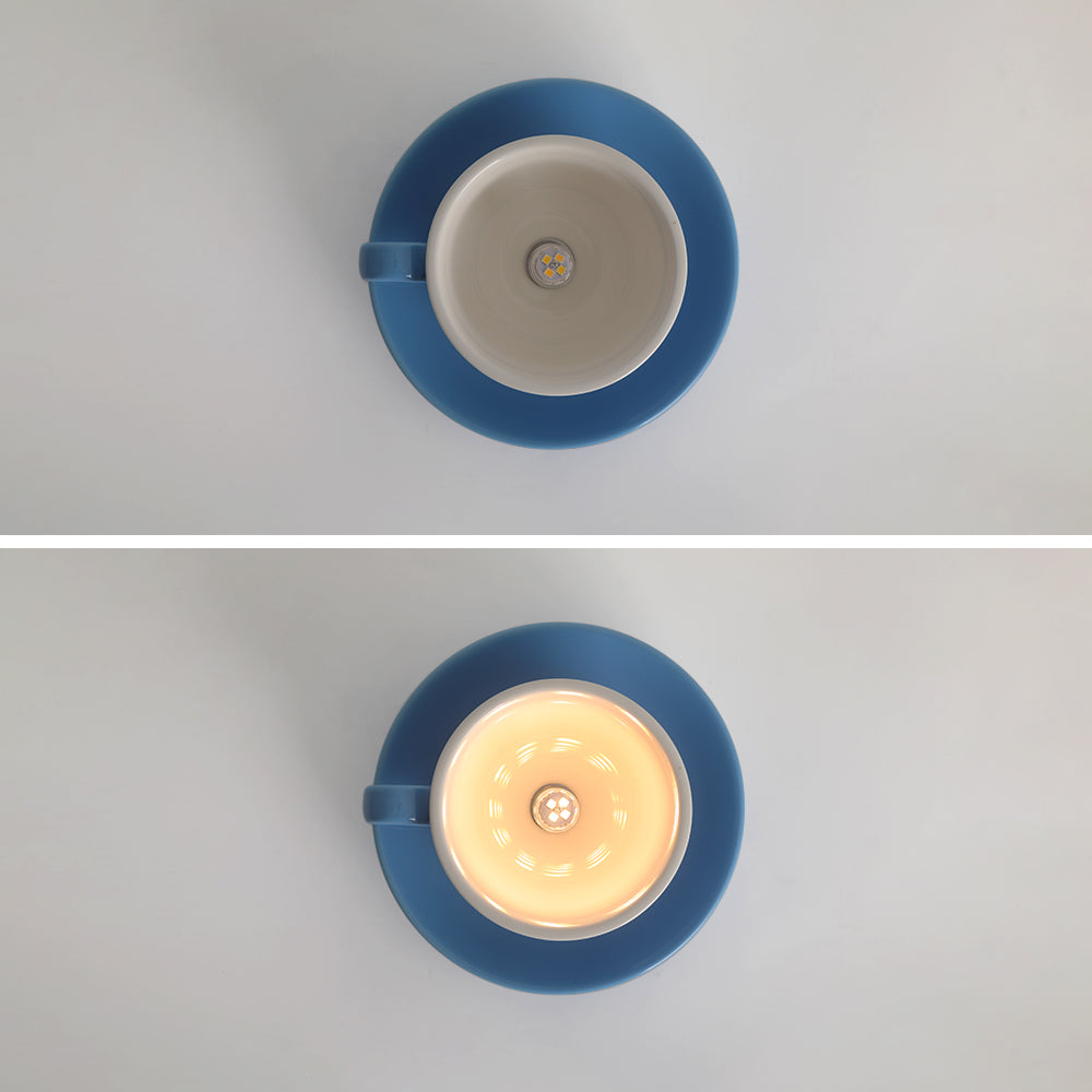 Aria Modern Coffee Cups Ceramic Flush Ceiling Lighting - Hey Lighting