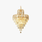 Kristy Luxury 5 Layers Tassel Crystal Gold Chandelier - Hey Lighting