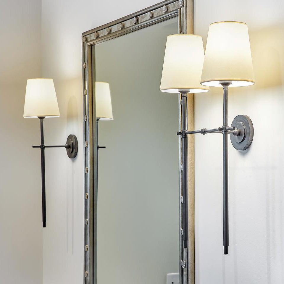 Theodore Wall Lamp Brass Fabric - Hey Lighting