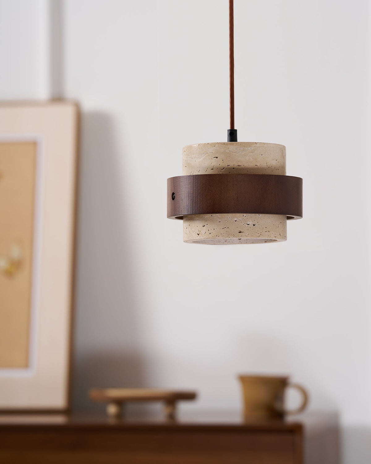 Perra Pendant Light Travertine - Hey Lighting