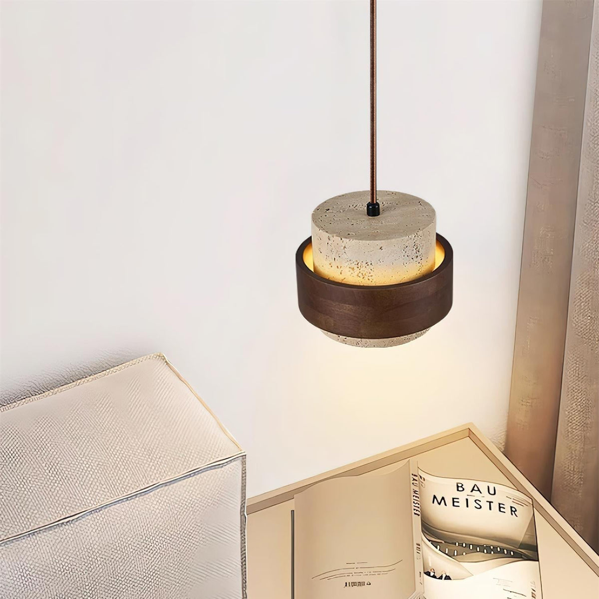 Perra Pendant Light Travertine - Hey Lighting