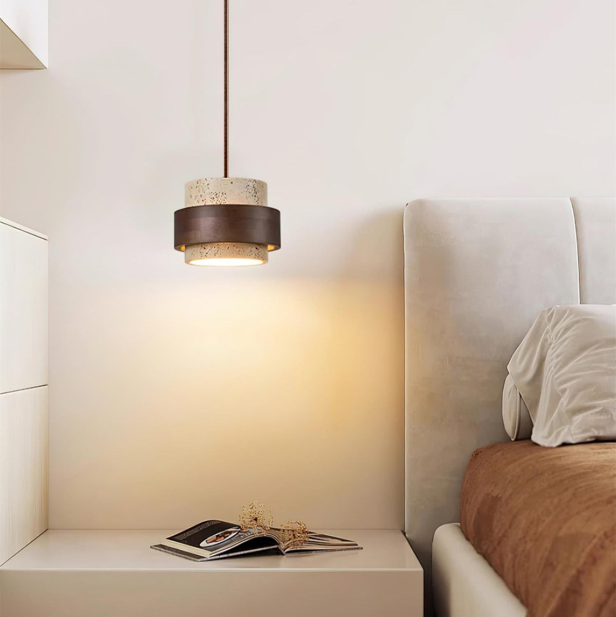 Perra Pendant Light Travertine - Hey Lighting