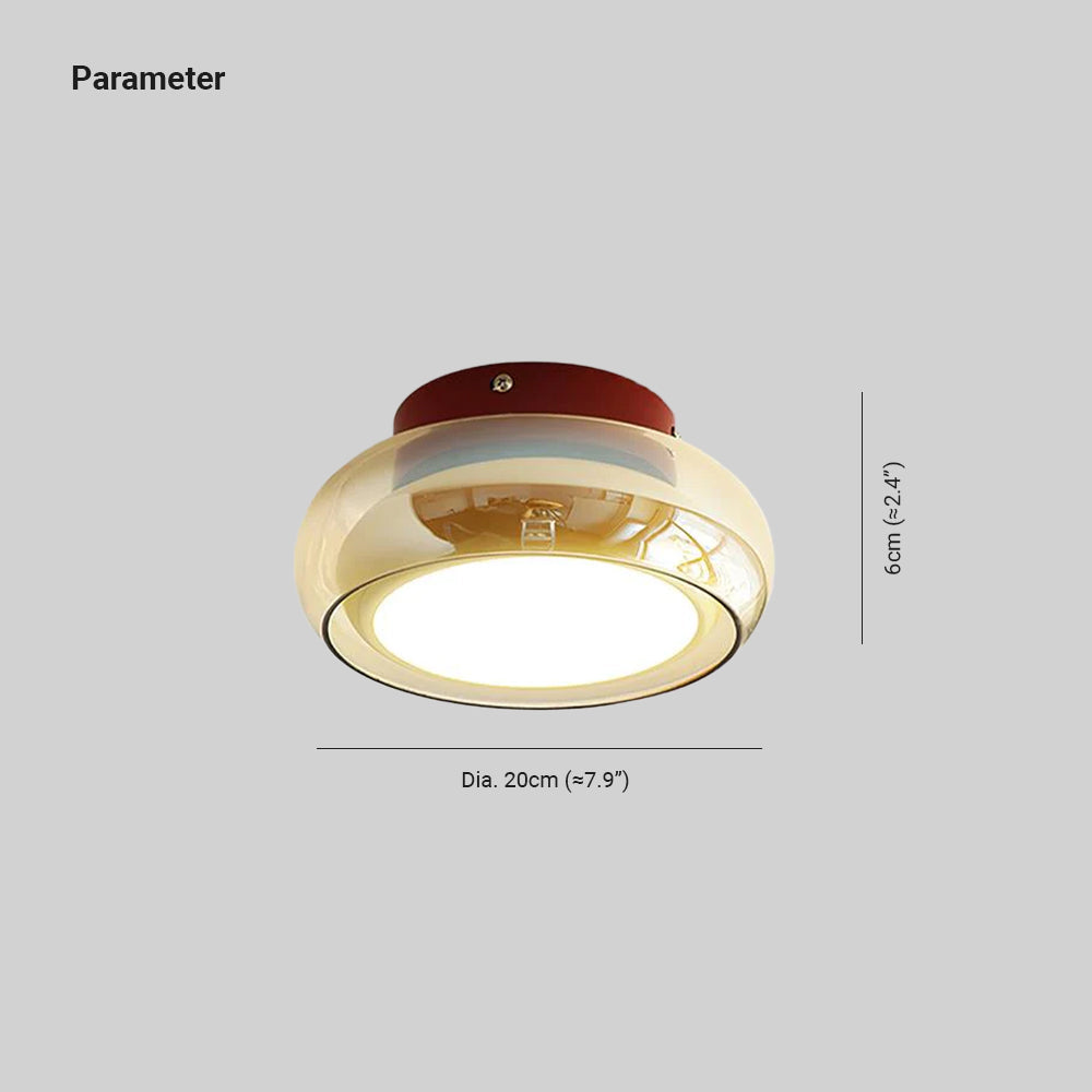 June Retro Glass Flush Mount Ceiling Light - Hey Lighting