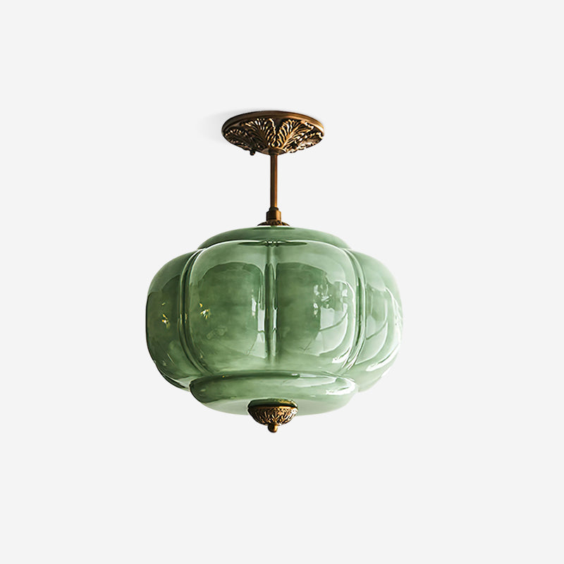 Eldio Green Glass Semi Flush Mount Light - Hey Lighting