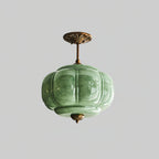 Eldio Green Glass Semi Flush Mount Light - Hey Lighting