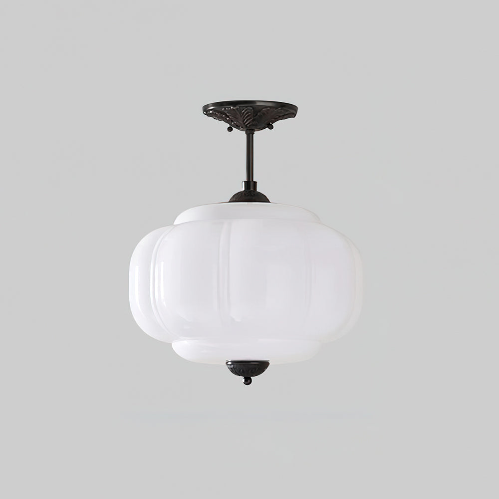Eldio Green Glass Semi Flush Mount Light - Hey Lighting