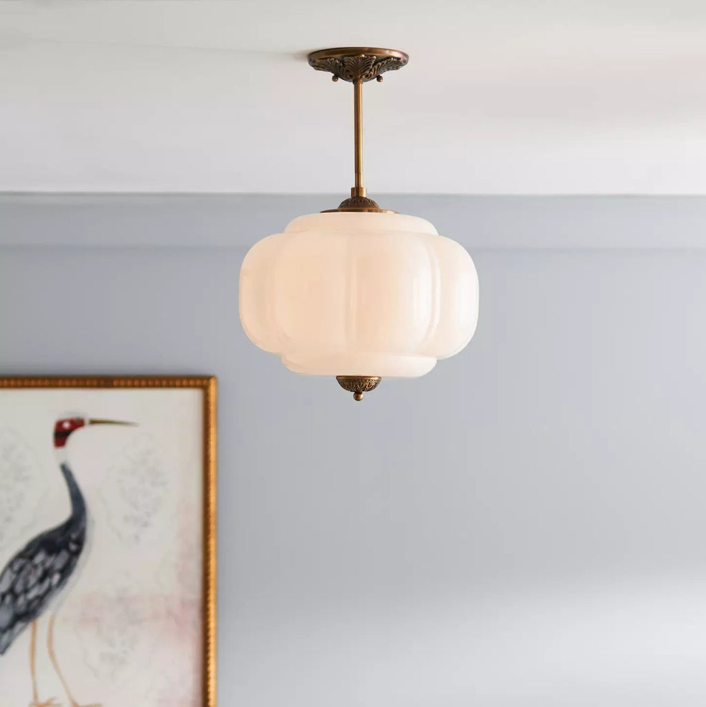 Eldio Green Glass Semi Flush Mount Light - Hey Lighting