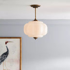 Eldio Green Glass Semi Flush Mount Light - Hey Lighting