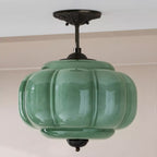 Eldio Green Glass Semi Flush Mount Light - Hey Lighting