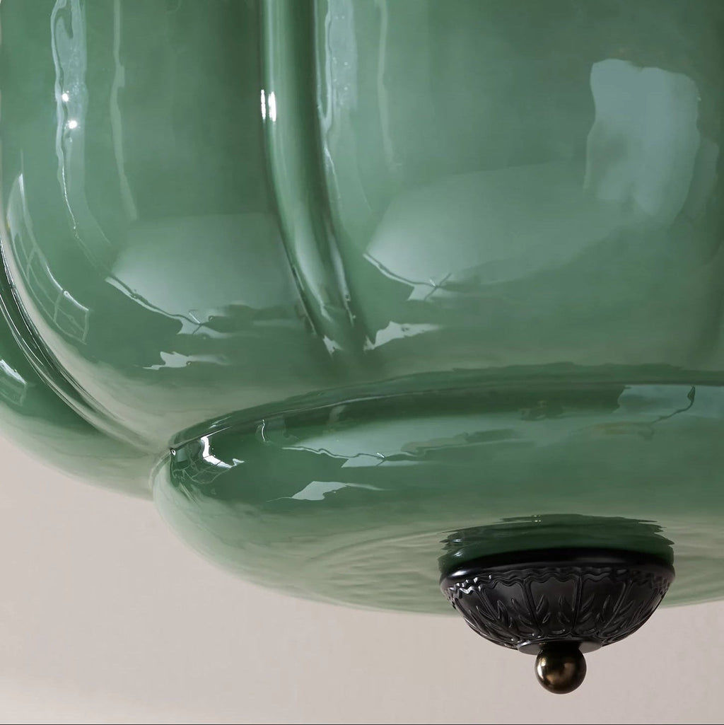 Eldio Green Glass Semi Flush Mount Light - Hey Lighting