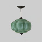 Eldio Green Glass Semi Flush Mount Light - Hey Lighting