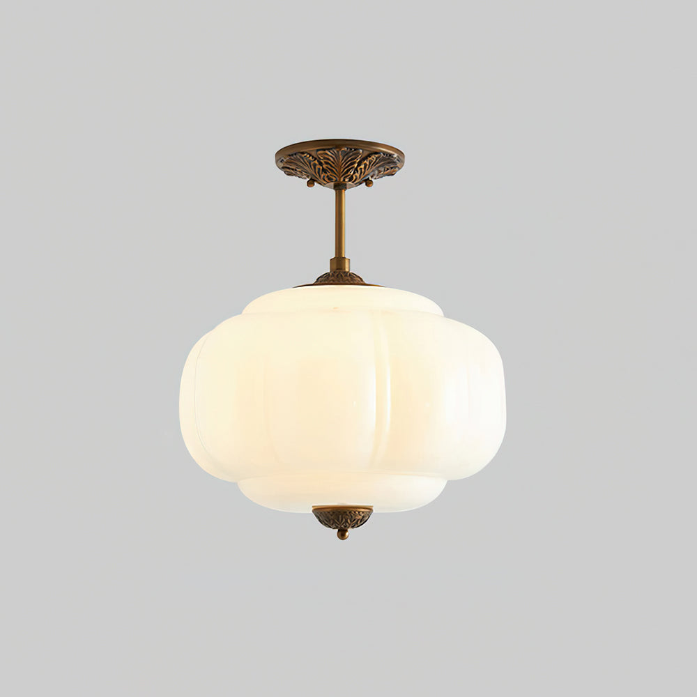 Eldio Green Glass Semi Flush Mount Light - Hey Lighting