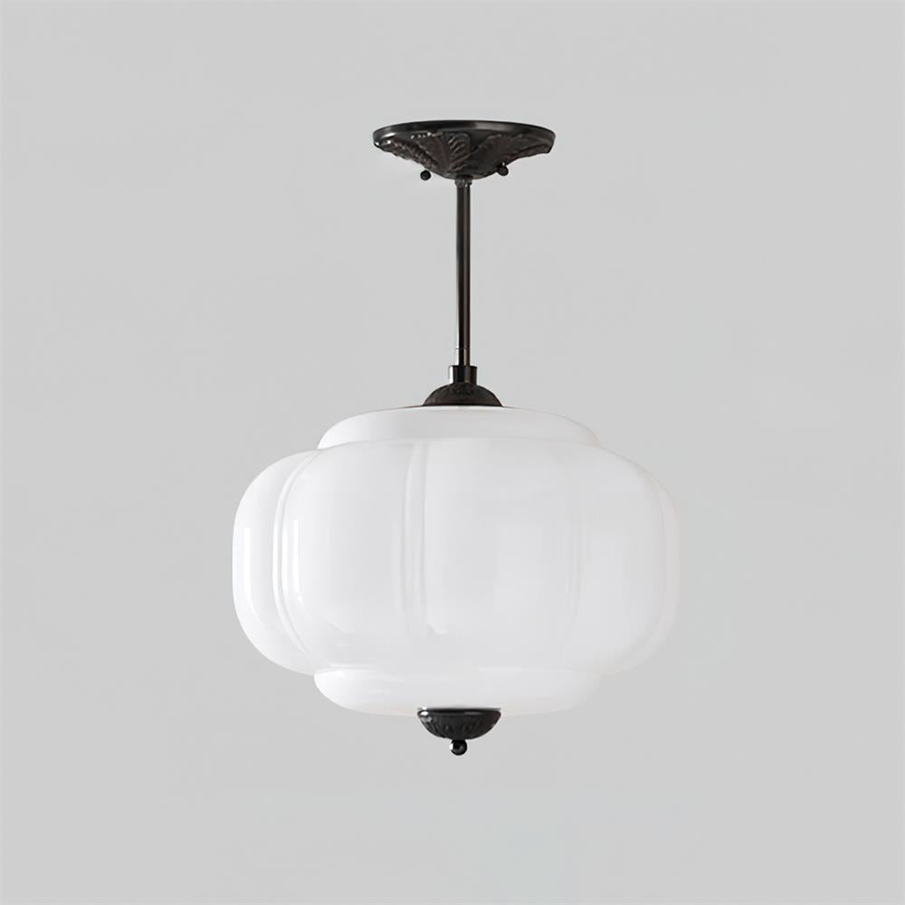 Eldio Green Glass Semi Flush Mount Light - Hey Lighting